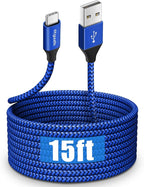 etguuds USB C Cable 15ft, Extra Long USB Type C Cable Fast Charge USB-A 2.0 to USB-C Charger Cable, Premium Nylon Braided Charging Cord - Blue