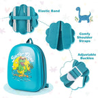 BABY JOY 2 PCS Kids Luggage, 16” Carry-on Hardshell Suitcase with Wheels & Hardside Backpack for Boys Girls, Airline-Approved Toddler Travel Luggage Set (Dinosaur)