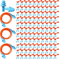 Xuhal 200 Pairs Corded Ear Plugs Silicone Earplugs with Cord Individually Wrapped Reusable Earplugs Sleep Noise Cancelling Hearing Protection for Snoring Shooting Studying Construction (Light Blue)