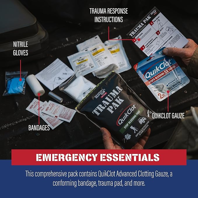 Adventure Medical Kits Trauma Pak First Aid Kit with QuikClot Sponge, black, one size (2064-0292)