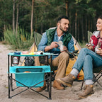 VILLEY Portable Camping Picnic Table, Lightweight Folding Beach Table with 4 Cup Holders and Carry Bag for Camp, Travel, Fishing, and Outdoor Activities