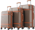 3 Piece Hardshell Luggage Sets 20"+24''+28" Expandable Hardside Luggages Spinner Suitcase with Spinner Wheels & TSA Lock,Lightweight Luggage Sets For Women Men Outdoor Travel Coppery