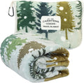 Carstens, Inc. Travel Blanket, Premium Compact 2-in-1 Airplane Blanket/Pillow, Snowflake Forest