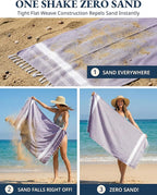 LANE LINEN Beach Towel 2 Pack - Pool Towel Oversized, Pre-Washed Extra Large Beach Towels, Sandless Beach Towel, Quick Dry Travel Towel, Large Pool Towels, 39"x71" - Day Break
