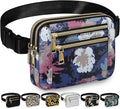 Capolo Fanny Packs for Women Fashion Waist Packs Bag with Adjustable Strap and 4 Zipper Pockets Waterproof Everywhere Crossbody Belt Bag for Workout Running Travelling(Watercolor Print)