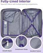 LARVENDER Carry on Luggage 22x14x9 Airline Approved, Expandable 20 Inch Hardside Large Suitcase with Wheels TSA Lock, Lightweigh PC+ABS Travel Carry-on Suitcases for Women and Men, Midnight Berry