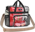 MAY TREE Clear Bag for Stadium Events, 12x6x16 Clear Tote Bag with Removable Strap, Transparent Bag for Concert Sports Gym, White Guita-Strap