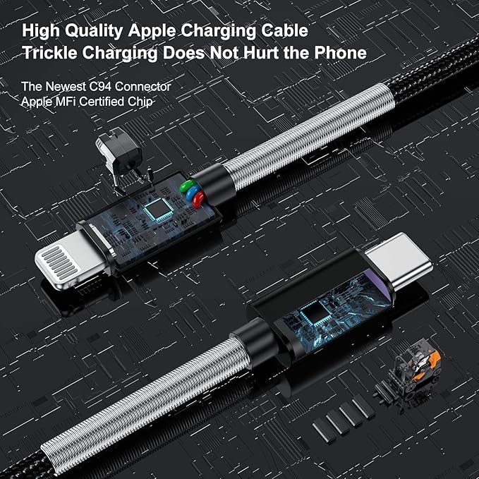2Pack 10ft iPhone Fast Charger Cable, [Apple MFi Certified] Long USB C to Lightning Cable 10 Foot, High Fast 10 Feet Apple Charging Cord for Apple iPhone 14/14 Pro Max/13 Mini/12/11/XS/XR/8/7Plus,iPad