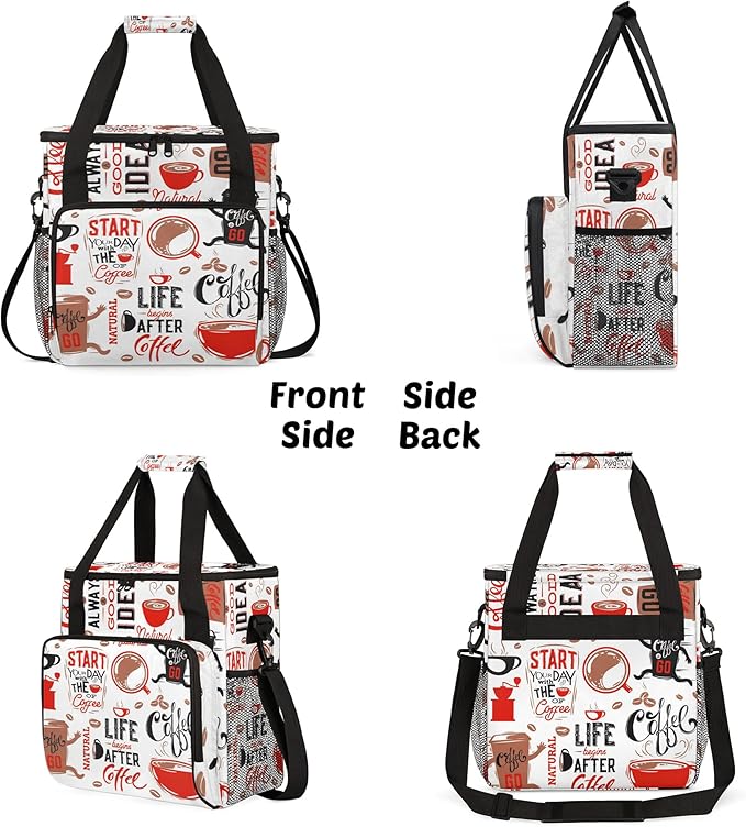 Coffee Maker Carrying Bag Compatible with K-Mini or K-Mini Plus, Single Serve Coffee Brewer Portable Storage Bag with Pockets, Storage Tote Case With Shoulder Strap