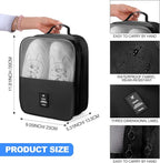 Windyun 2 Pcs Shoe Bags for Travel Holds 3 Pair of Shoes Travel Shoe Bag for Packing Portable Shoe Cubes for Travel and Daily Use(Black)