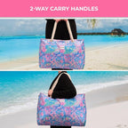 Beach Bag and Pool Bag Has Cooler Pocket, 7 Pockets Total, Zip Top. Family Size Waterproof Beach Tote