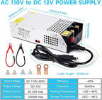 DC 12V 1000W Power Supply 110V AC to DC 12v Converter 83.4A 1000W Switch Transformer for Motor Pump CCTV Security Camera Car Stereo 3D Printer
