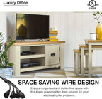 Luxury Office 4 Way Power Splitter - 1 to 4 Outlet Splitter, 6' Long Extension Cord, 3 Prong Plug, Black, SJT 16 AWG