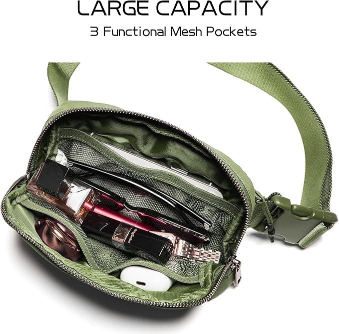 Belt Bag for Women Fanny Pack Crossbody Bags for Women Fashion Waist Packs with Adjustable Strap Gifts for Women Men (Olive)