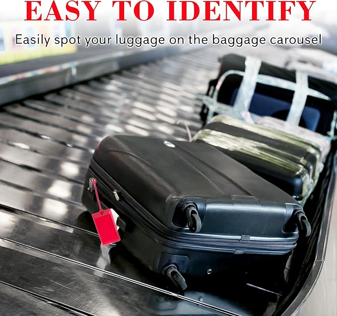 50 Pack Luggage Tags for Suitcases, Airplane Travel Essentials for Flying, International Travel Must Haves, and Luggage Accessories by Sodsay