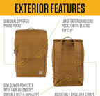 Carhartt 21L Top-Load Backpack, Durable Water Resistant Coated Canvas Base W/ 17" Laptop Sleeve, Bluestone