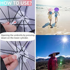3 Pack Umbrella Hat, Sports Head Umbrella Hats for Adult Women, 26" Diameter Folding Waterproof Rainbow Fishing Headwear for Outdoor Party Beach Hiking