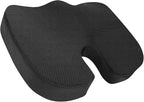 Amazon Basics Comfortable Seat Cushion for Office Chairs, Enhanced Memory Foam with Cooling Gel, Non-Slip, Long Sitting Support, Black