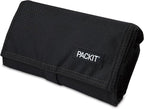 PackIt Freezable Lunch Bag, Black, Built with EcoFreeze Technology, Foldable, Reusable, Zip and Fold Closure with Buckle Handle, Perfect for School and Office Lunches