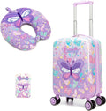 Kid’s Luggage Set 2 Piece Suitcase Set 16’’ Hardside Luggage with Spinner Wheels Girls Carry on Toddler Luggage Travel Rolling Luggage Carry on Luggage Airline Approved