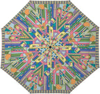 RainCaper Frank Lloyd Wright Windproof Auto Open Close 43” Coverage Folding Travel Umbrella with Matching Sleeve