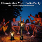 Camping Lantern Rechargeable, Telescopic 8000mAh Retro Waterproof Camping Light, Electric Lanterns for Power Outages, Vintage Hurricane Lamp for Tent Outdoor Patio RV Fishing