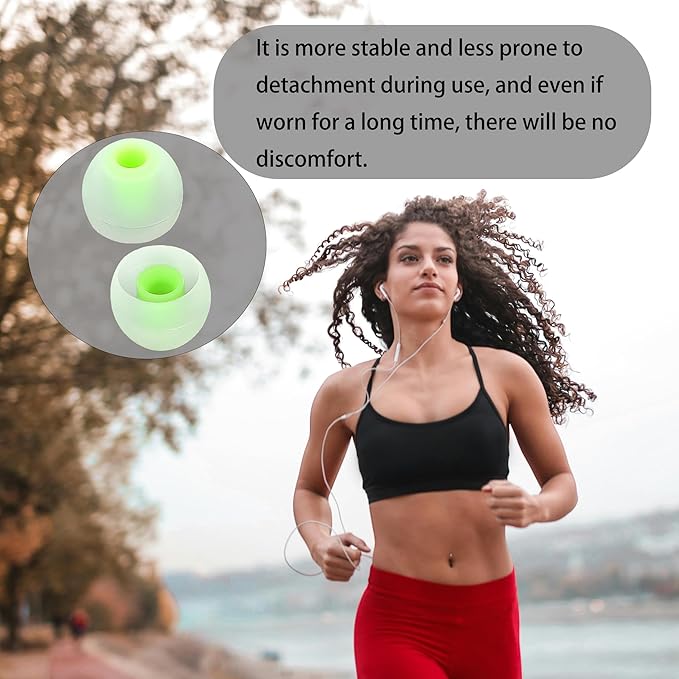 Silicone Earbud Tips - S M L, Fit Most In-Ear Earbuds (Inner Hole 3.8mm - 5.1mm), 9 Pairs