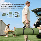 Outsunny Camping Tent Cot, Folding Tent Cot Combo with Mattress, Pillow, Sleeping Bag, Roller Carrying Bag, Off Ground Travel Camp Cot for Hiking, Backpacking