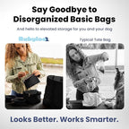 rubyloo Puffer Dog Travel Bag for Dog Moms – Doggy Diaper Bag with Pet Bowls & Food Storage or Everyday Puffy Tote – Doggy Mom Gifts for Women – Lightweight, Travel-Ready Gift for Pet Lovers - Black