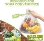 BaHoki Essentials Lightweight Mesh Produce Bags - Reusable, Washable, and Breathable - for Grocery, Fruits, Vegetables, and Home Storage - 5 Pack