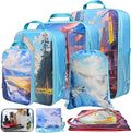 PFEYRPK Lightweight Compression Packing Cubes for Suitcases, Compressible Expandable Travel Packing Organizer with Clear Toiletries and Backpack Bag, Travel Essentials for Carry on Luggage 7 Set