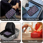 Purple Butterfly Electronic Organizer Cable Organizer Bag Travel Bag Cable Organizer Pouch Electronic Accessories Carry Case for SD Card Charger Phone Earphone Tech Pouch