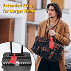 Travelambo Luggage Tags for Suitcases Faux Leather Privacy Protection 2 Pack Bag Tags Travel Accessories Essential, Classic Red