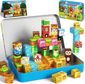 60PCS Mini Magnetic Building Cubes Set, Adventure-themed Magnetic Blocks, Portable Magnetic Travel Blocks with Iron Case, Educational Toy for Kids STEM & Construction Learning for Kids Aged 3+
