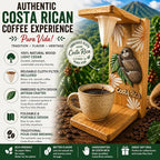 Tapanti store.Chorreador,Costa Rican handcrafted foldable wooden pour-over coffee maker.Includes a reusable cloth filter.Embedded Sloth wooden hand painted design.Light Cedar.Perfect for travel
