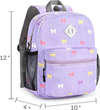 STEAMEDBUN Corduroy Toddler Backpack for Girls 2-4, Kids Preschool Backpack for Kindergarten - Purple Bow