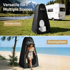 Wolfwise Pop Up Shower Tent for Camping, Portable Instant Changing Tent with Ventilation Window & Carry Bag, Privacy Bathroom Toilet for Beach & Outdoor, Standard, Dark Black