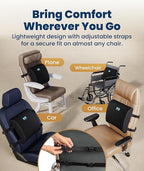 Everlasting Comfort The Original Lumbar Support Pillow for Office Chair - Improves Posture, Promotes Back Pain Relief - Superior Back Support for Gaming and Desk Chairs - Lumbar Pillow for Car, Couch