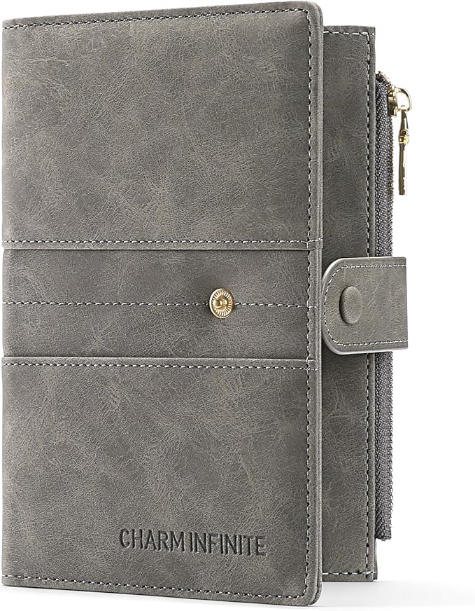 RFID Blocking Leather Passport Wallet Cover Case with Pen and Card Slots Travel Wallet for Women/Men Travel Must Haves Accessories