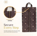 Shoe Bags for Travel - Footwear Organizer for Suitcases, Gym, Work Trips | Signature Edition (Brown Premium)