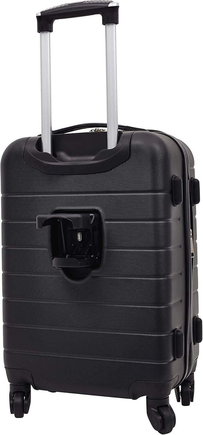 Wrangler Smart Spinner Hardside Luggage, 2 Piece Set, Black