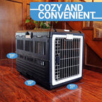 Pet Carrier & Crate, 35" L x 21" W x 27" H - Collapsible Hard Sided Kennel for Large Dogs and Cats, Portable Carrier for Indoor Outdoor Travel