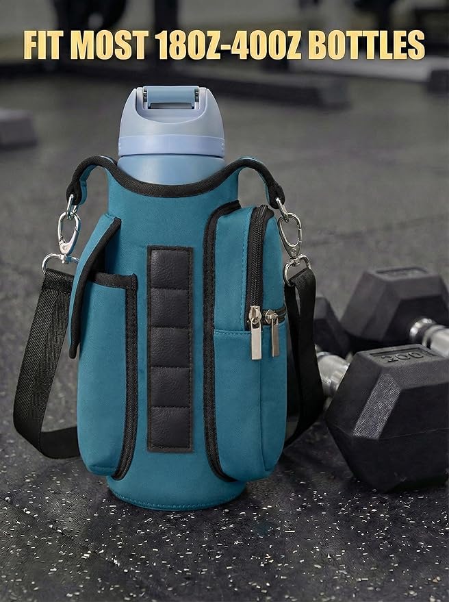 AUPET Magnetic Gym Bag for Men & Women, Small Gym Bag Organizer, Crossbody Magnets Gym Water Bottle Bag Holder Carrier Fits for 18-40oz Owala Yeti Hydro Flask, Workout Pouch for Phone, Keys & Wallet