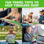 Reusable Sticker Books for Toddlers 1-3, Stickers for Toddlers 2-4 Years - Stickers for Kids Airplane Toys for Toddler 1-3, Toddler Travel Toys - Reusable Sticker Book Birthday Gifts for Boys Girls