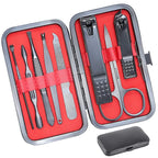 8 PCS Nail Clippers, ONEHERE Premium Manicure Set, Professional Grooming Gift Kit, Pedicure Kit, Facial, Hand, Foot, Cuticle Nail Care Tools, Fingernail Clippers with Luxurious Portable Travel Case
