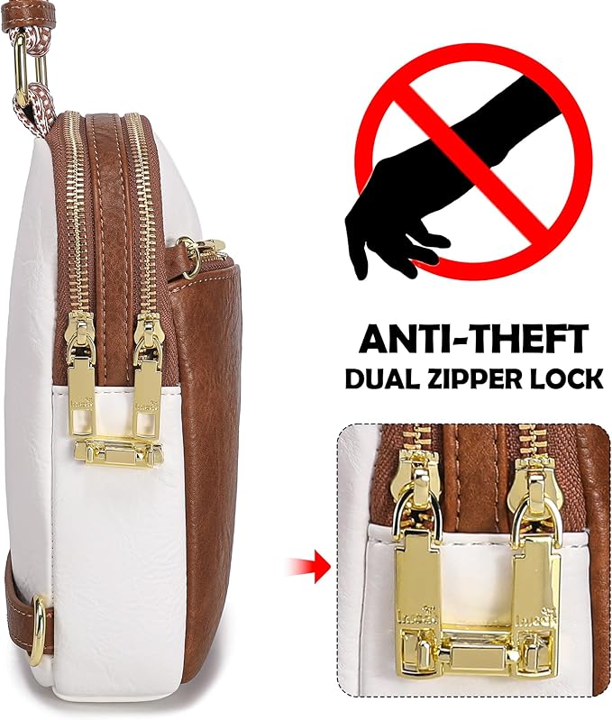 INICAT RFID Blocking Sling Bag, Anti Theft Crossbody Bag for Women, Travel Fanny Pack Style Purse, Vegan Leather