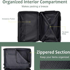 2 Piece Luggage Set, Hardside Suitcase with Spinner Wheels, TSA Lock & Expandable Hard Shell, Carry on and Checked Luggage for Travel, Maletas de Viaje for Men & Women (Green, 20+28Inch)
