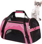 MuchL Cat Carrier for Cats Soft-Sided Travel Pat Carrier for Cat with Wooden Padding Board Airline Approved Lightweight Comfortable Cat Bag for Puppy Small Pets (Small, Pink)