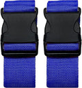 2 Pack Luggage Straps, Bright Colors Adjustable Suitcase Belts with Quick Release Buckle (DarkBlue)