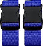 2 Pack Luggage Straps, Bright Colors Adjustable Suitcase Belts with Quick Release Buckle (DarkBlue)